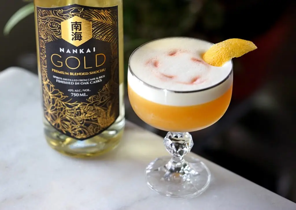 Nankai Gold Ougon Sour Shochu Cocktail